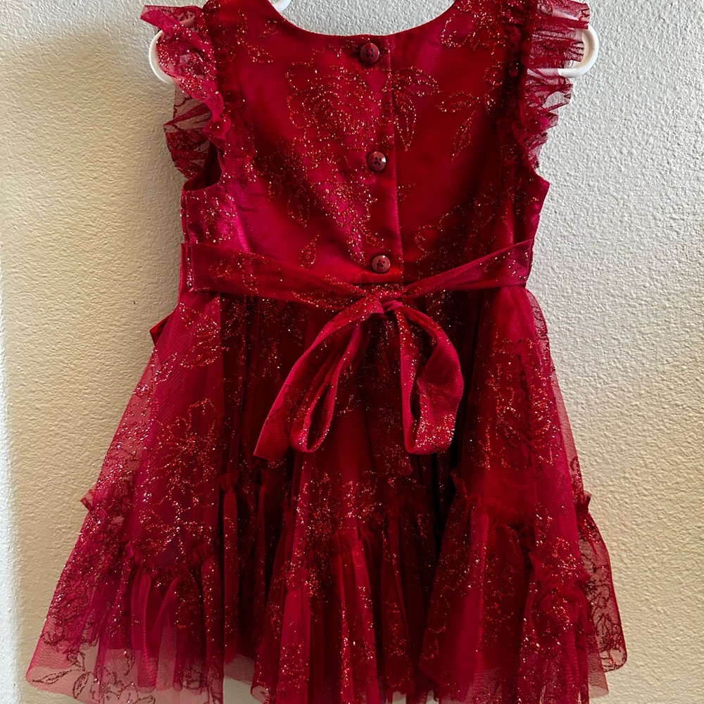 Toddler Girl Sparkling Red Dress